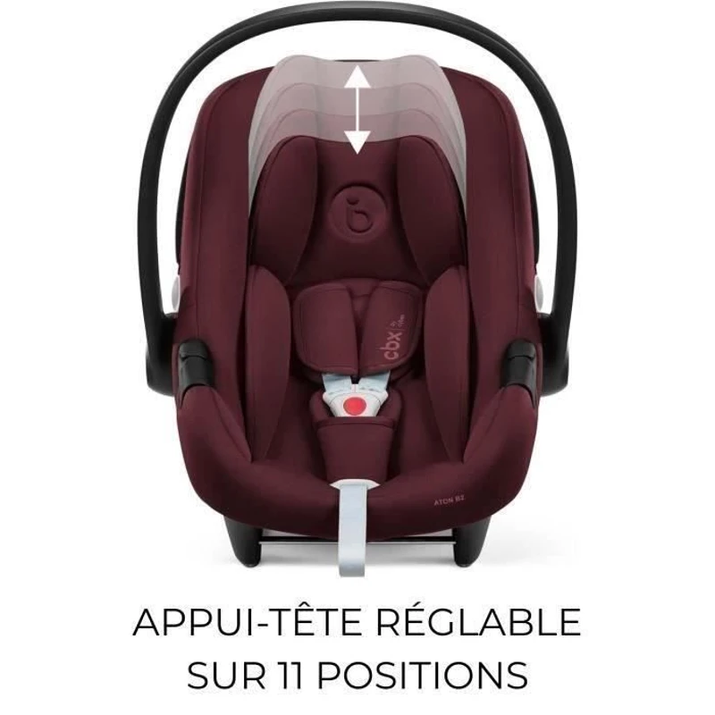 Siege auto Aton B2 i-size Cbx by Cybex - 45 a 87 cm - naissance jusqu'a 13 kg - jusqu'a 2 ans - Base one incluse - Rouge