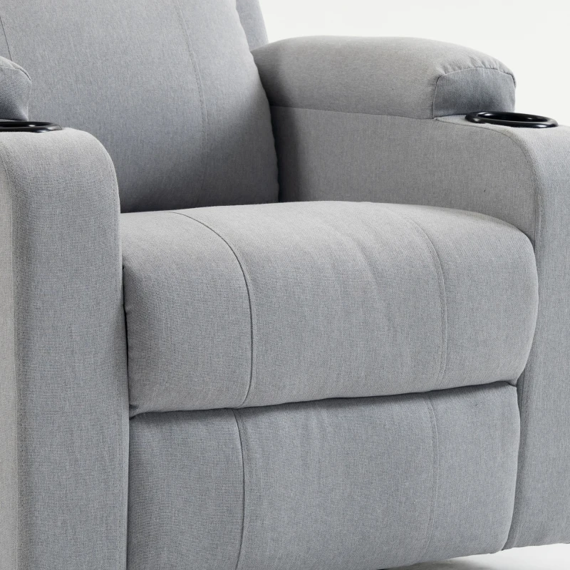 HOMCOM Sillón Elevador Eléctrico Masaje Vibración y Calor, Sillón Relax Eléctrico, Respaldo Reclinable, Puerto USB, Gris