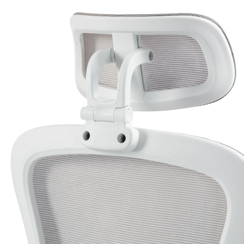 HOMCOM Cadeira de Escritório Ergonômica Reclinável em Malha, Suporte Lombar, Encosto de Cabeça, Apoios de Braço Eleváveis, 62x66x126cm, Cinza