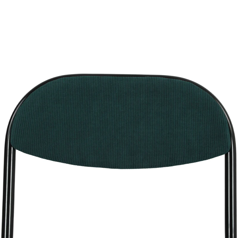 HOMCOM Lote de 2 sillas plegables para comedor portátiles con asiento y respaldo acolchados en terciopelo acanalado azul