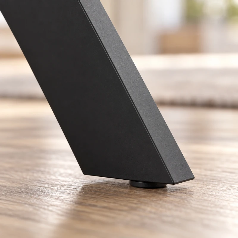 HOMCOM Mesa de Jantar Extensível para 4 a 8 Pessoas, 120-160 cm, Tampo com Efeito Mármore, Pés Cruzados em Aço, Preto