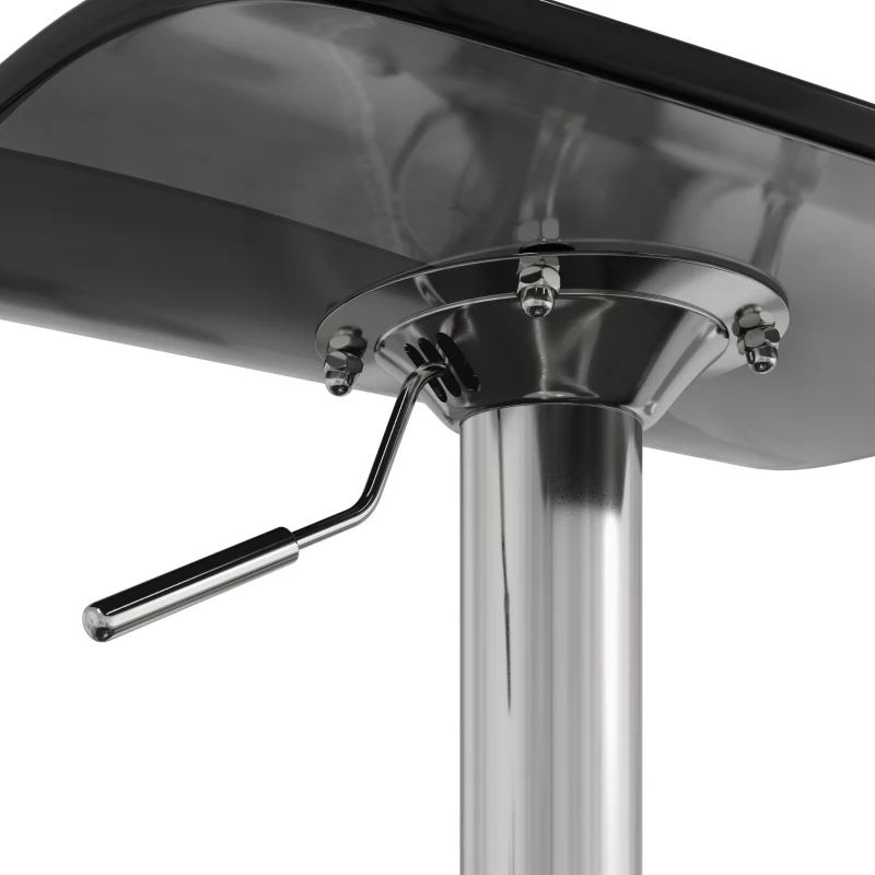 HOMCOM Conjunto de 2 banquetas de bar de design contemporâneo giratórias 360° altura ajustável com apoio para pés 39x39x67-87cm preto