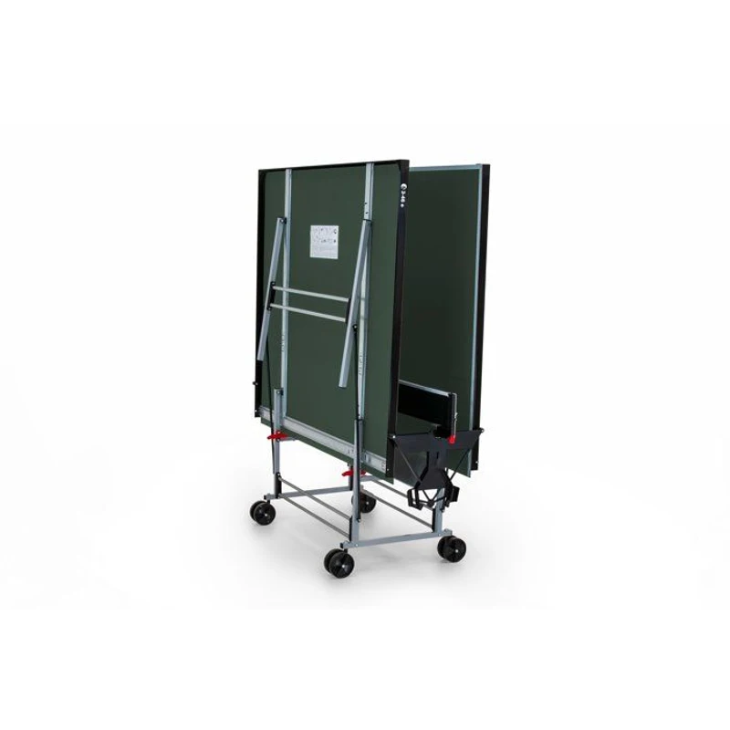 Table tennis de table - SPONETA - S3-46 e - Pliable - Usage extérieur - Filet + rangements + 4 roues doubles pivotantes - Gris/vert