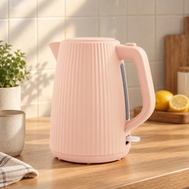 HOMCOM Hervidor eléctrico, 1,7 L, función de ebullición rápida, 2200 W, con filtro antical extraíble, apagado automático, Rosa