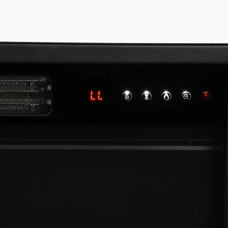 HOMCOM Lareira Elétrica 1800 W, Efeito Chama 3D Realista, com Manto e Prateleira, 5 Níveis de Luminosidade, Branco