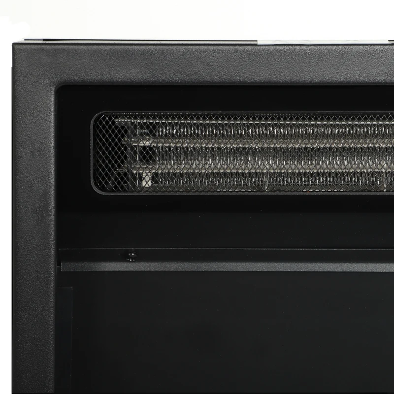 HOMCOM Lareira Elétrica 1800 W, Efeito Chama 3D Realista, com Manto e Prateleira, 5 Níveis de Luminosidade, Branco