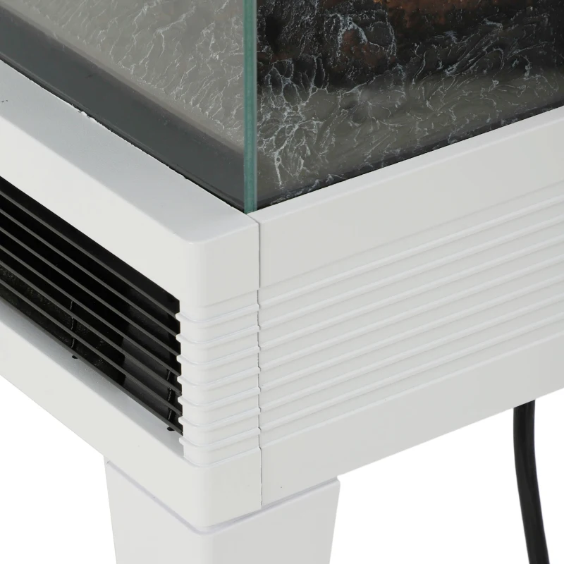 HOMCOM Chimenea Eléctrica 1000/2000W Calentador de Chimenea con Llama LED Ajustable hasta 15-20 m² 40,5x20x62 cm Blanco
