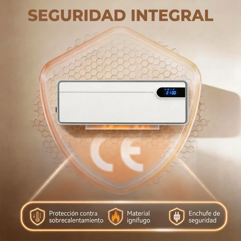 HOMCOM Calefactor Eléctrico Cerámico de Pared 2000W con WiFi App 3 Modos Pantalla LED Temporizador Mando a Distancia Blanco
