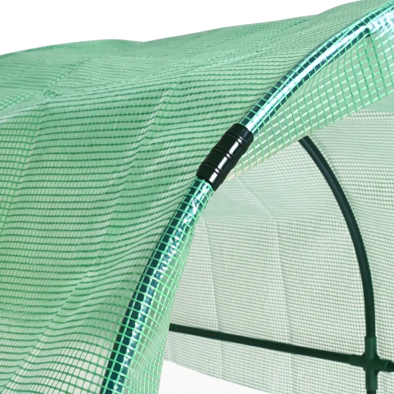 Outsunny Kas winterbestendig foliekas met boogdak, grondankers kweekkas 400 x 120 x 170cm Groen