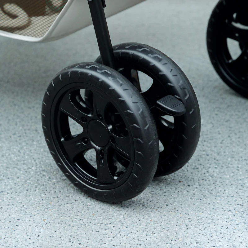PawHut 3-in-1 Huisdierenkinderwagen, Opvouwbare hondenwagen met 4 wielen en afneembare drager voor honden en katten, Grijs