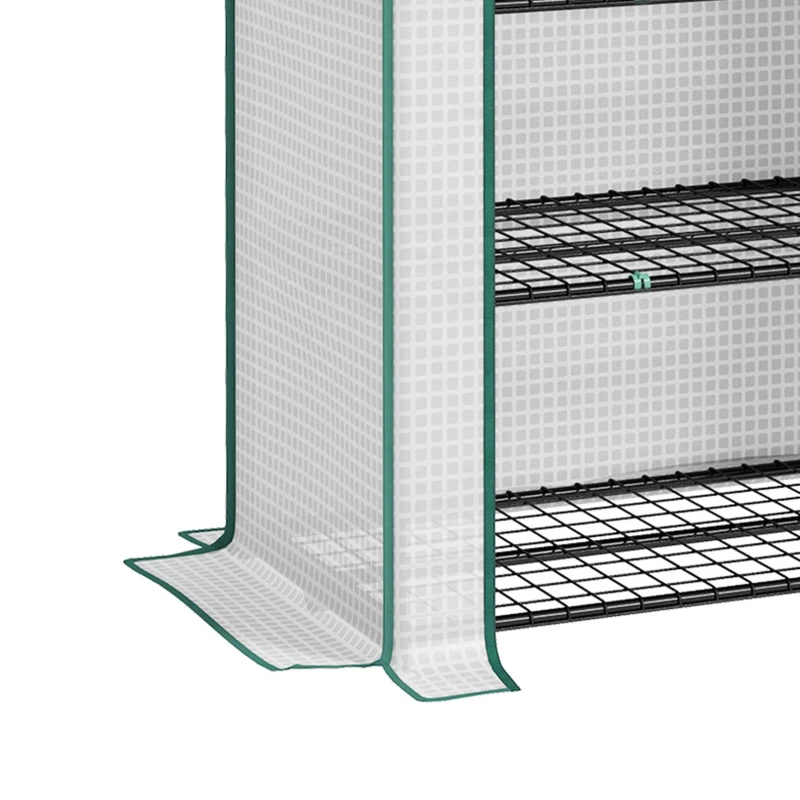 Outsunny Serre de jardin Serre 5 niveaux avec 1 porte enroulable, Bâche en PE Renforcée Résistante dim. 90L x 49l x 193H cm