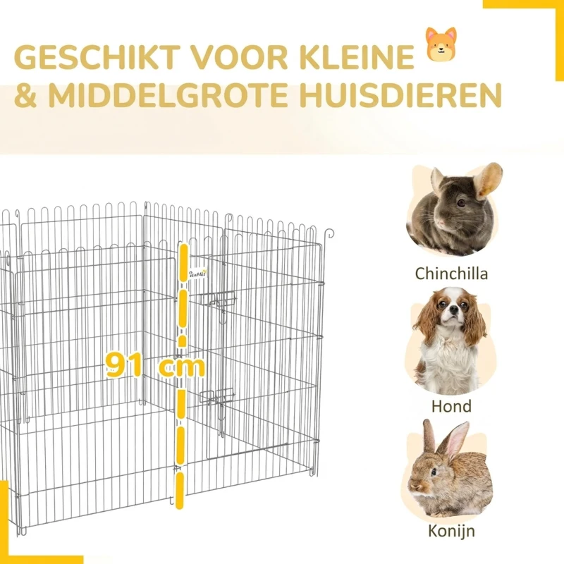 PawHut ren puppy-uitloop box puppyraster 8-delig | Aosom.de