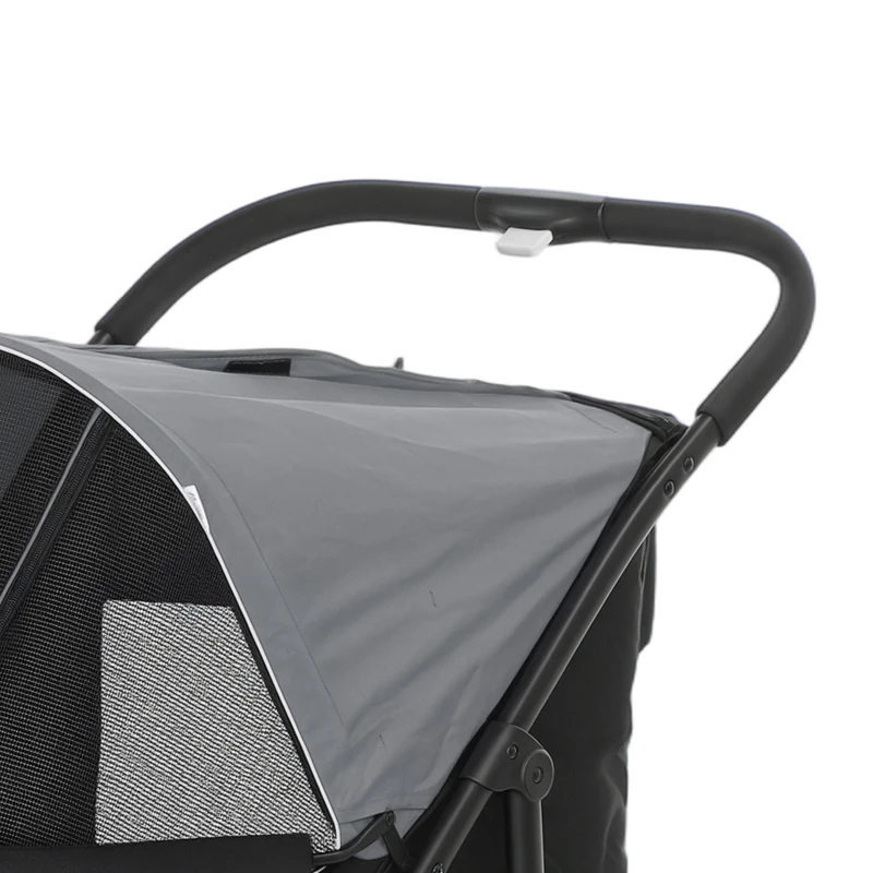 PawHut Hondenbuggy, Opvouwbaar, 1 Opbergmand, 112 cm x 65 cm x 100 cm, Grijs(m-13)