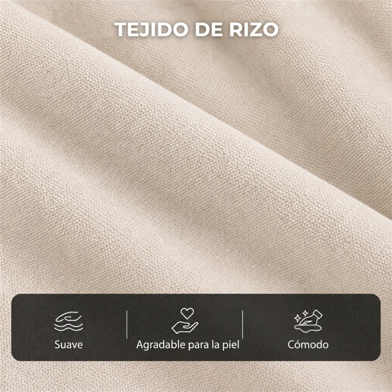 HOMCOM Sillón Relax Reclinable Eléctrico Levanta Personas con 8 Puntos Masaje y Calor Lumbar Puerto USB Mando Reposapiés Crema