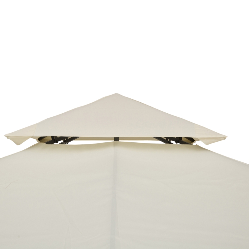 Outsunny Vervangend dak voor metalen tuinpaviljoen paviljoen partytent tuintent 3x3 m, wit
