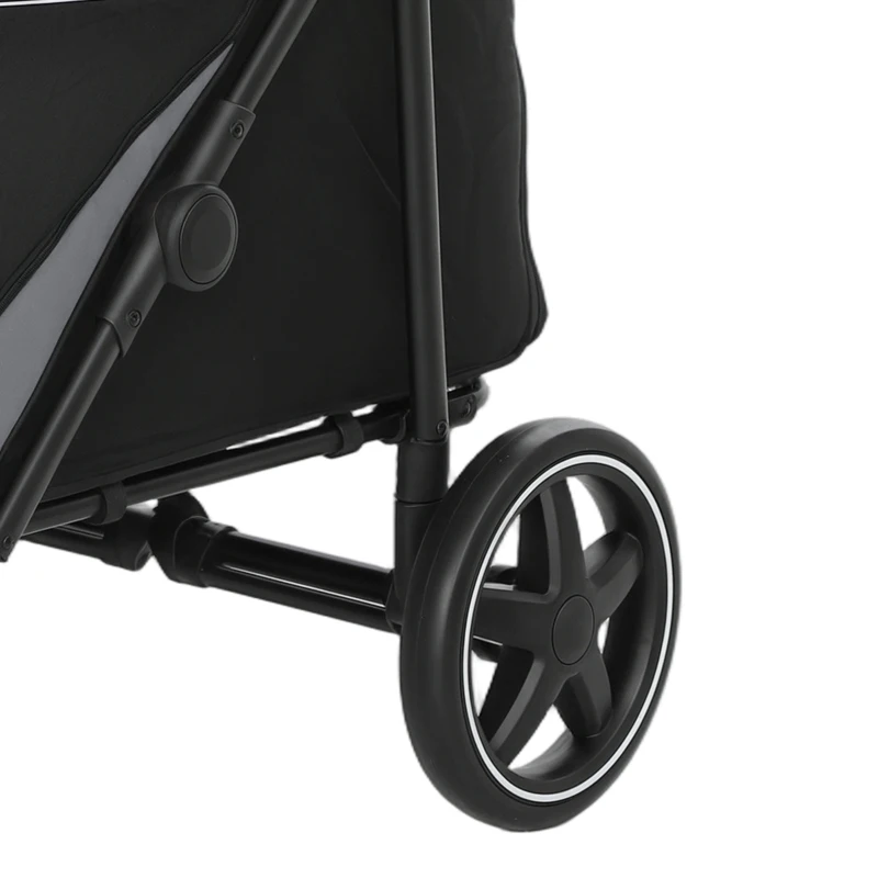 PawHut Hondenbuggy, Opvouwbaar, 1 Opbergmand, 112 cm x 65 cm x 100 cm, Grijs(m-12)