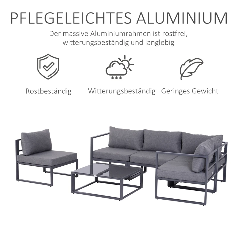 Outsunny 6-delig Tuinset tuinset meubelset
