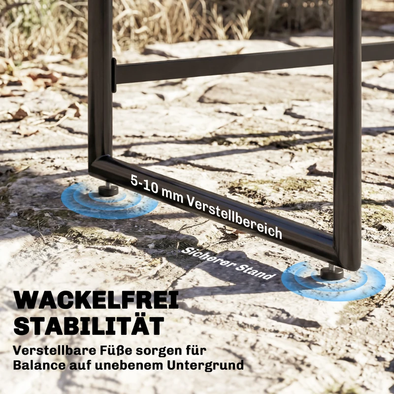 Outsunny Polyrattan Tuinmeubelset 5-delig Ruimtebesparende Zitgroep Tafel met 4 Stoelen DPC-Tafelblad Kussens Grijs