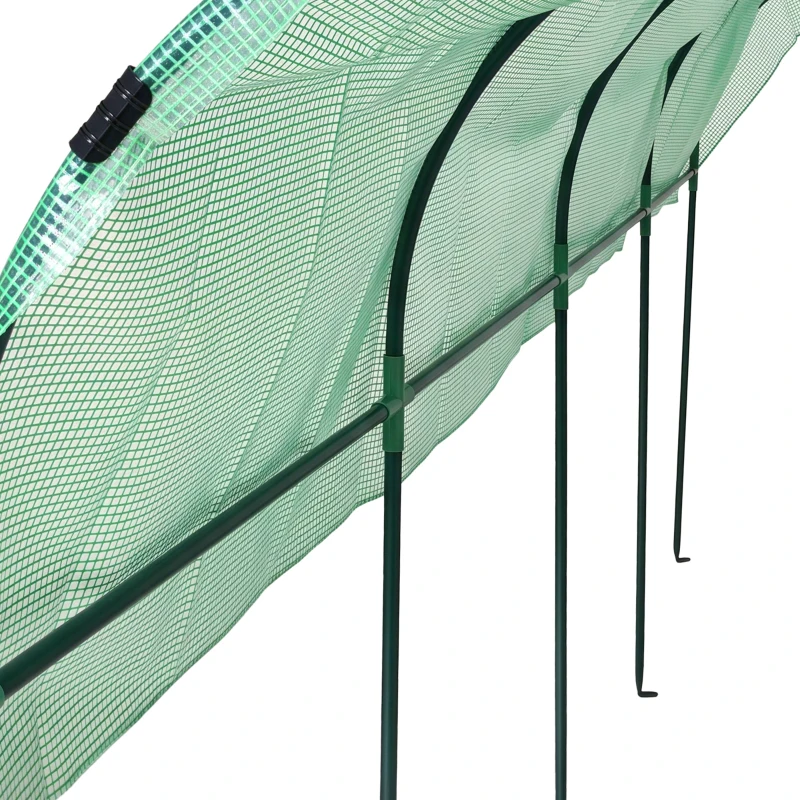Outsunny Kas winterbestendig foliekas met boogdak, grondankers kweekkas 400 x 120 x 170cm Groen