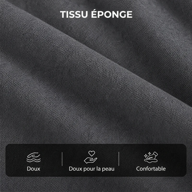 HOMCOM Fauteuil Releveur Électrique Massage Vibration et Chaleur, Fauteuil Relax Électrique Inclinable en Tissu Éponge, Gris