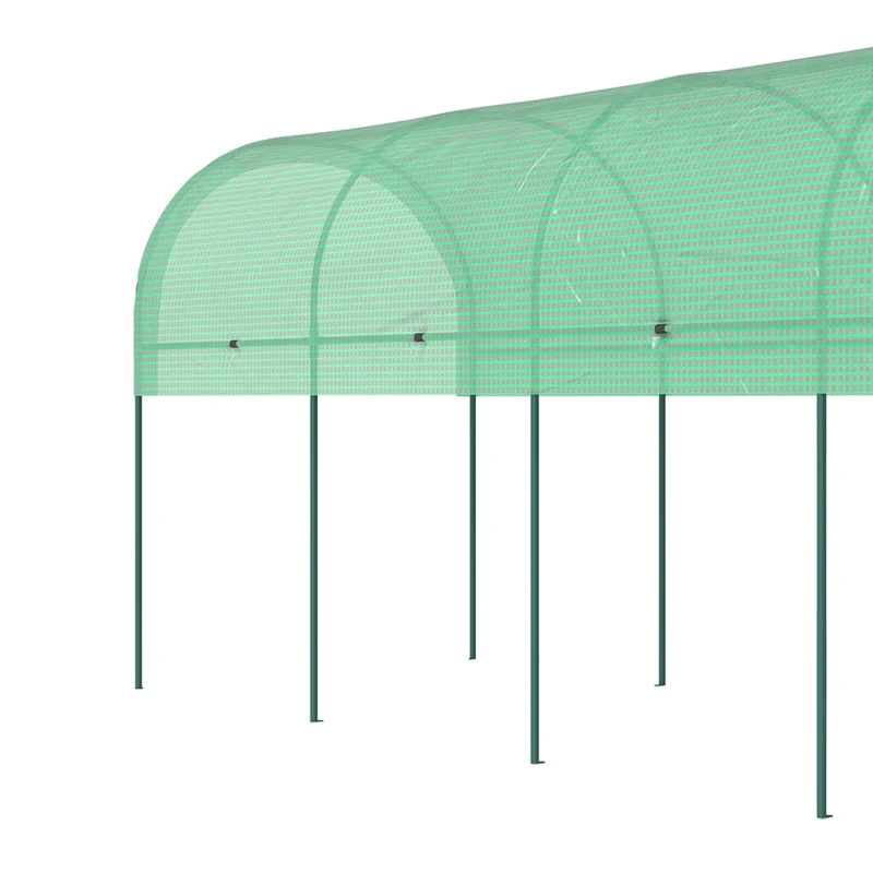 Outsunny Kas winterbestendig foliekas met boogdak, grondankers kweekkas 400 x 120 x 170cm Groen