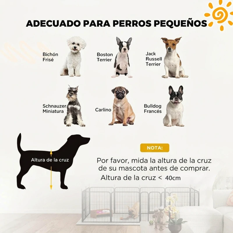 PawHut Parque para Perros de 12 Paneles de 60 cm de Altura con Puertas para Interior y Exterior Negro