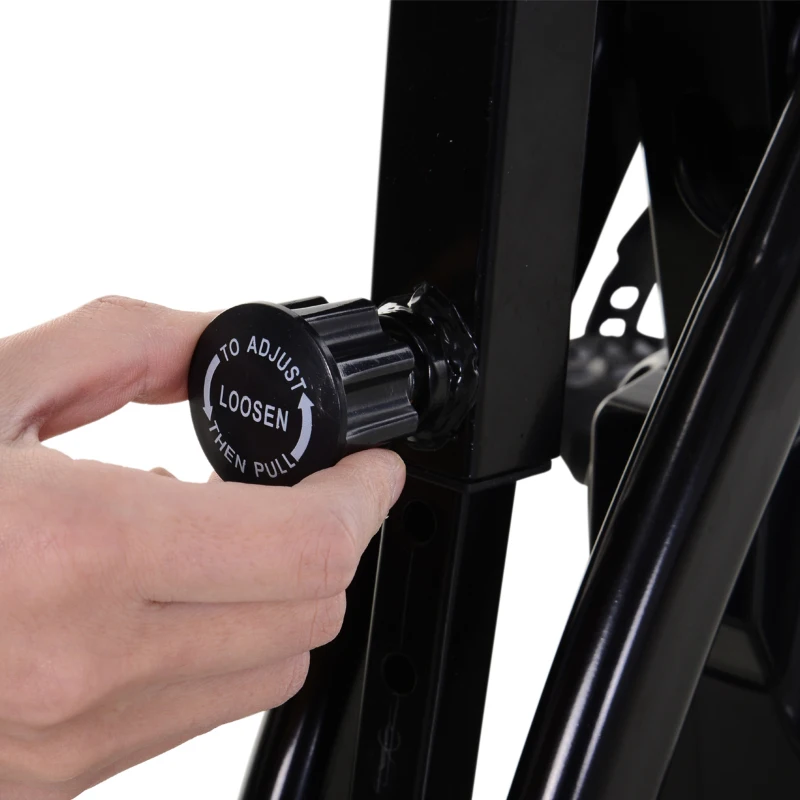 HOMCOM Hometrainer fietstrainer trainingsfiets voor thuis staal wit
