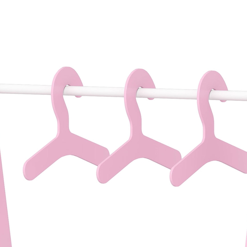AIYAPLAY Baby Clothing Rack with Hangers, Storage Shelf for Bedroom, Star Theme, for Ages 3-6, Pink