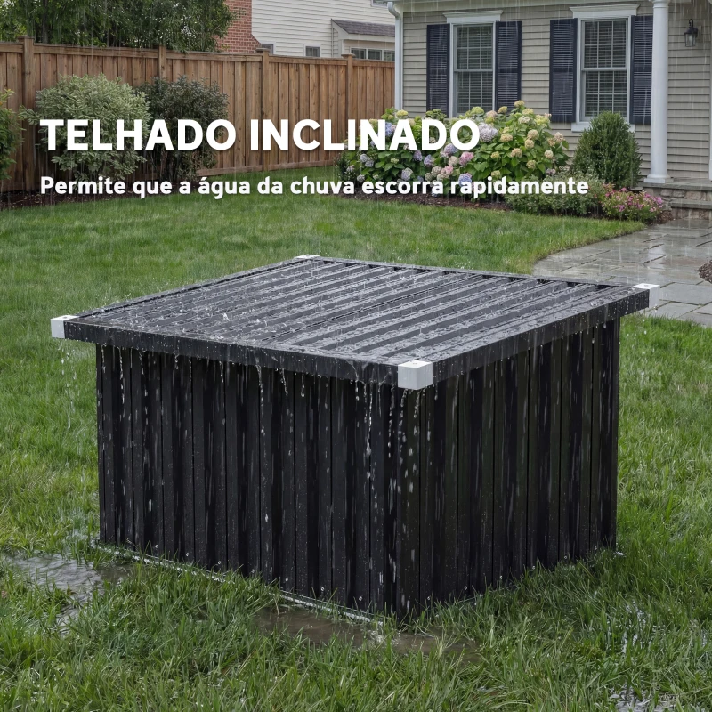 Outsunny Garagem para Robot Corta-relva em Aço Galvanizado com Telhado Inclinado 108x86x62,5 cm para Jardim Exterior Cinzento-Escuro