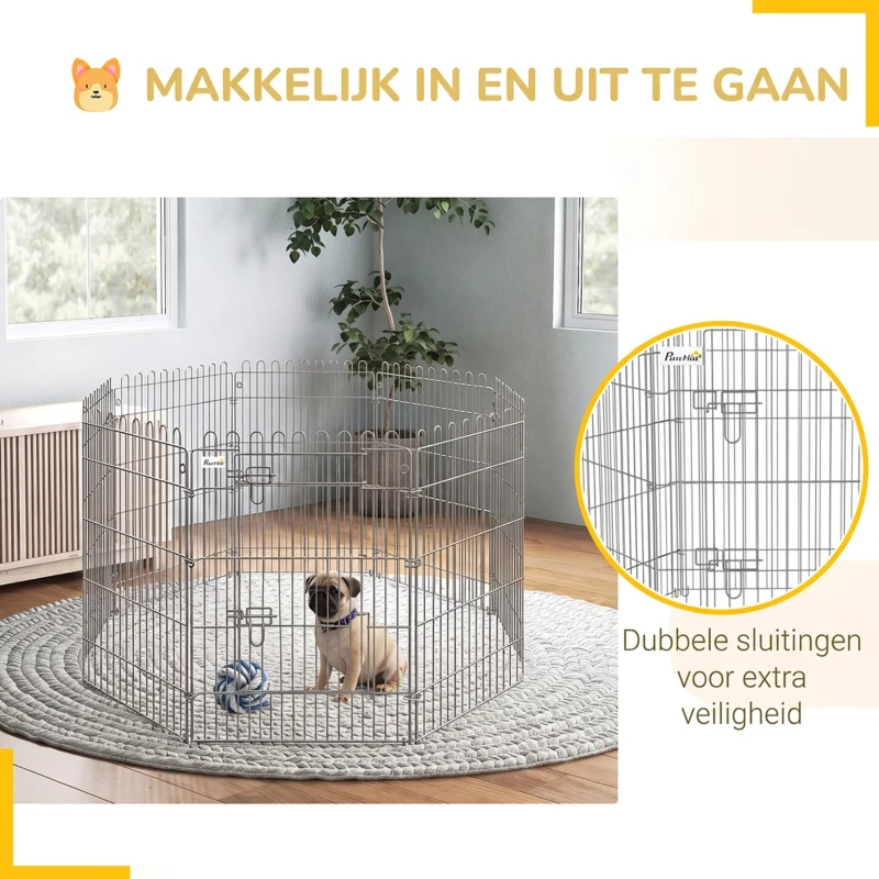 PawHut ren puppy-uitloop box puppyraster 8-delig | Aosom.de