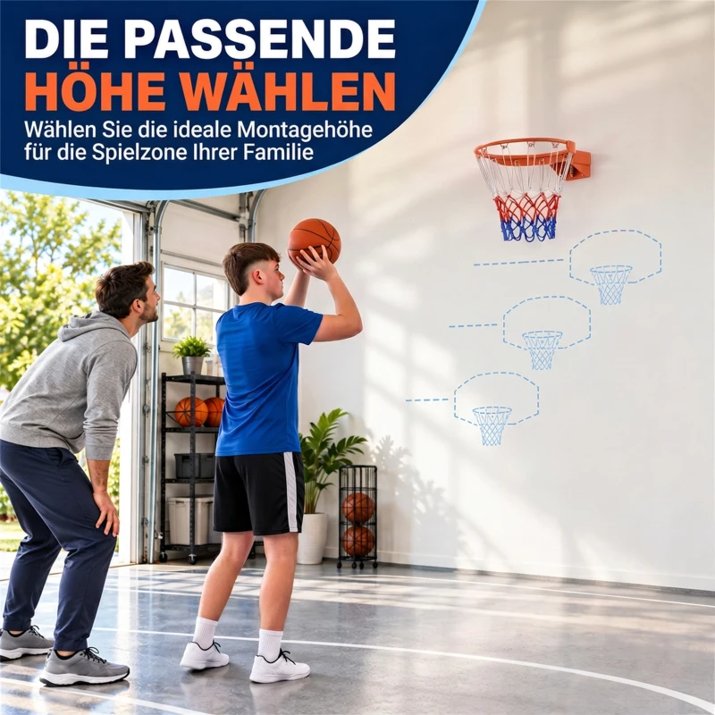 SPORTNOW Basketballkorb zur Wandmontage mit Allwetter-Netz, robuster Universal-Ersatzring für Innen- und Außenbereich