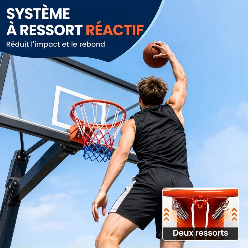 SPORTNOW Arceau de Basket Mural avec Filet Résistant aux Intempéries Robuste pour Intérieur et Extérieur 50 x 62 x 12 cm Rouge