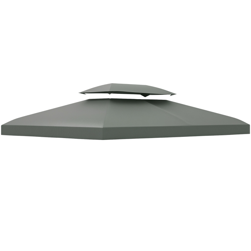 Outsunny vervangend dak 3x4, tuinhuiszeil polyester met zonbescherming, Donkergrijs