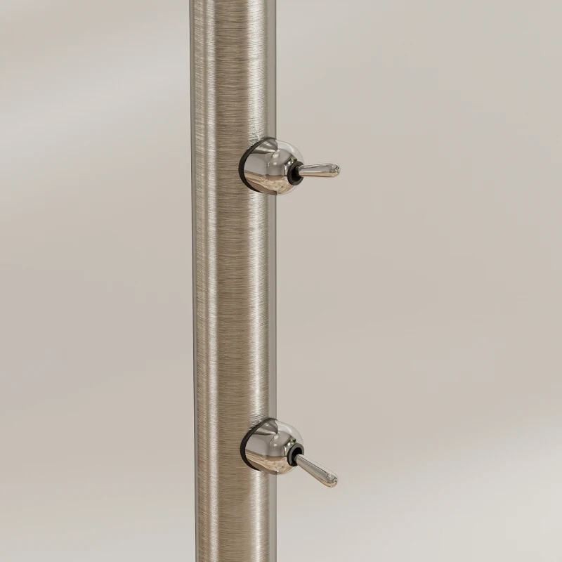 HOMCOM Modern Floor Lamp with Built-In Reading Light, Standing Lamp with Independent Switch, Satin Nickel