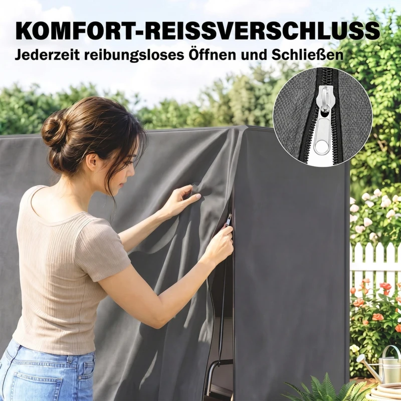 Outsunny Beschermhoes voor Tuinschommel, Hoes voor Tuinschommel, Afdekhoes, waterdicht, 205 x 124 x 164 cm, Donkergrijs