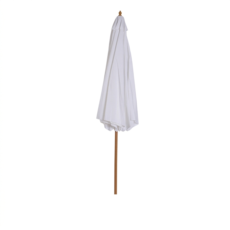 Outsunny Zonnescherm houten parasol tuinscherm balkonparasol 3 x 2,5 m wit marktparasol