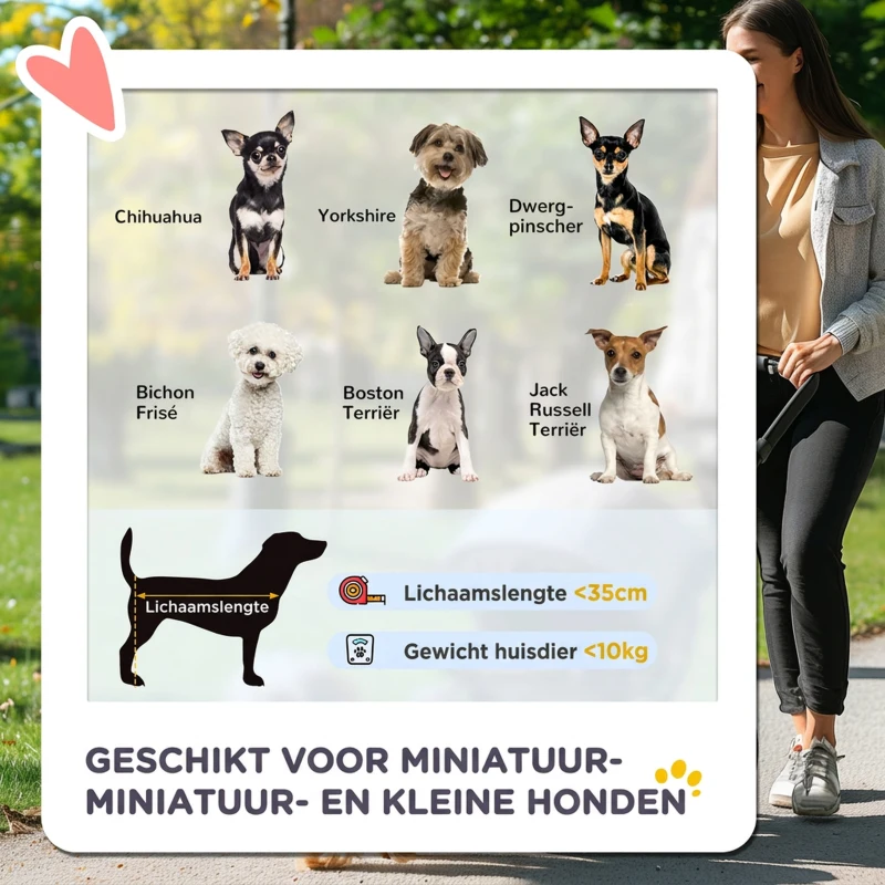 PawHut 2-in-1 Hondenbuggy en Hondentrolley, Opvouwbaar, 1 Mand, 1 Tas, 82 cm x 49,5 cm x 98 cm, Geel