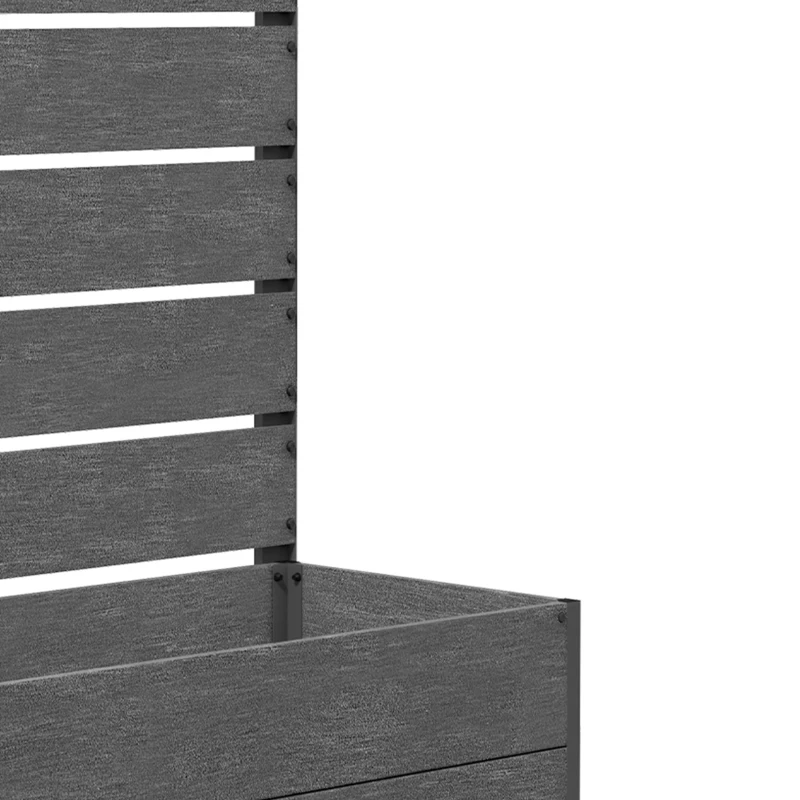 Outsunny 34 x 69.5cm Garden Planter Box, with Back Trellis, Grey