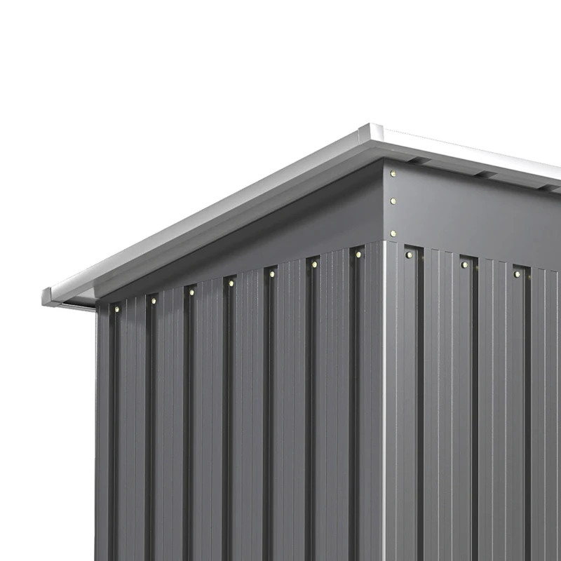 Outsunny Abri de Jardin Acier Galvanisé 1,16 m², Cabanon à Porte Coulissante, 163 x 89 x 182 cm, Gris Clair
