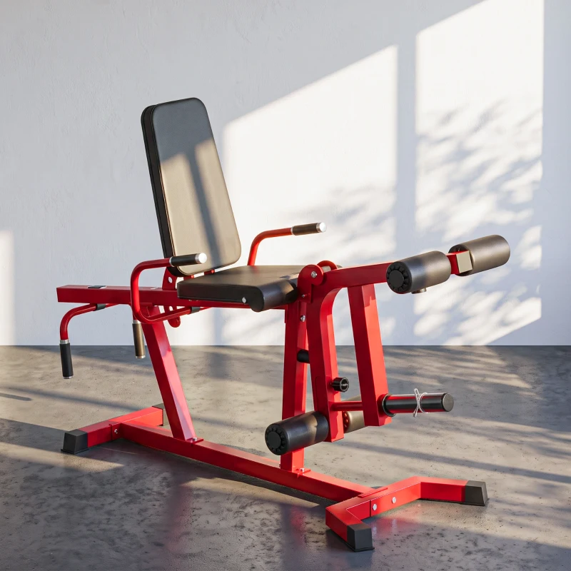 SPORTNOW Leg Extension e Curl 3 in 1, 300kg, Rosso Nero