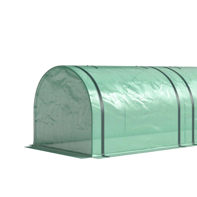 Outsunny Mini Serre de Jardin Serre à tomates 3,5L x 1l x 0,8H m Acier PE Haute densité 140 g/m² Anti-UV 3 fenêtres vert