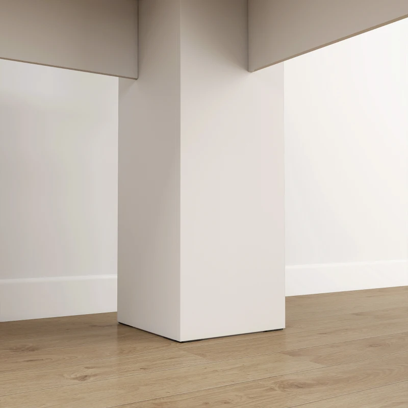 HOMCOM Bureau d'Angle, 108 x 100 x 153 cm, Bureau Informatique en L avec Support pour Écran, Compartiments Ouverts, Blanc