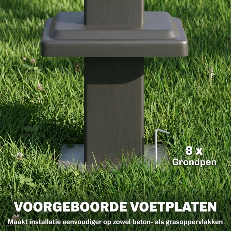 Outsunny Grillpaviljoen 2,4 x 1,4 m, Weerbestendige BBQ Overkapping met Dubbel Dak en Zijplanken
