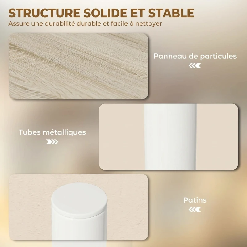 HOMCOM Étagère de cuisine rotative à 3 niveaux, étagère d'angle, cadre en métal, 40 x 18 x 36,5 cm, chêne et blanc