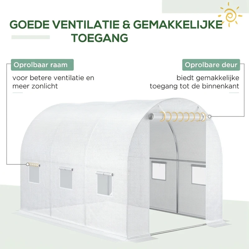 Outsunny Transparante vervangende kasafdekking, weerbestendig, 300 cm x 200 cm x 200 cm(m-4)