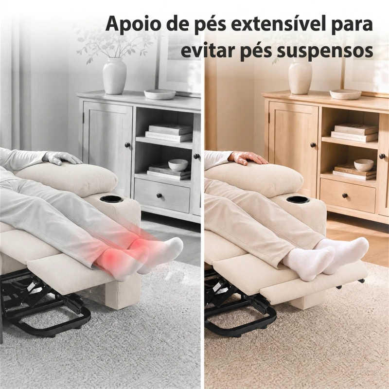 HOMCOM Poltrona Elevatória Reclinável Elétrica com 8 Pontos de Massagem, Calor Lombar, USB, Comando e Apoio para os Pés, Creme