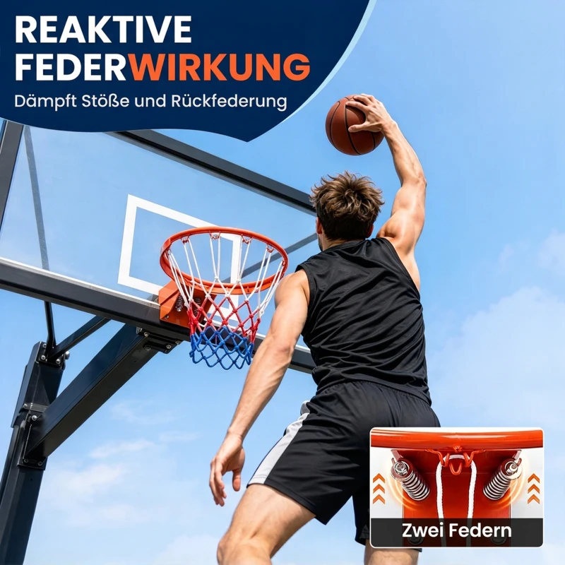 SPORTNOW Basketballkorb zur Wandmontage mit Allwetter-Netz, robuster Universal-Ersatzring für Innen- und Außenbereich