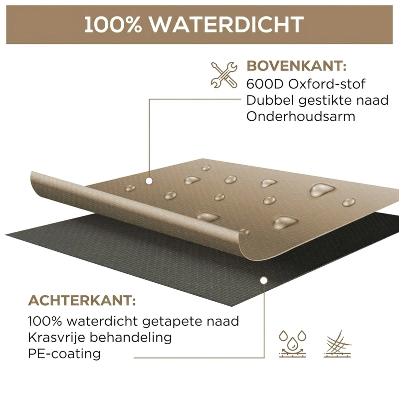 Outsunny Hoes voor tuinmeubels, winterbestendig, waterdicht, Oxford 275 x 205 x 90 cm Beige
