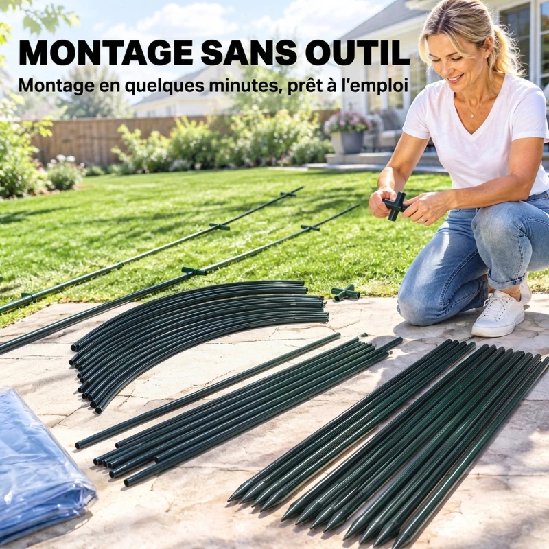 Outsunny Serre de jardin serre à tomates 7 arceaux en acier bâche en plastique 6 x 1,23 x 1,71 m vert