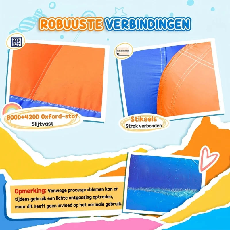 Outsunny Opblaasbaar Springkasteel met Blower voor 4 Kinderen Raketpatroon